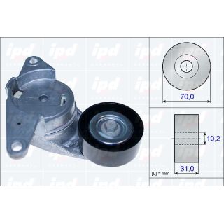 Diržo įtempiklis, V formos rumbuotas diržas IPD 15-3842