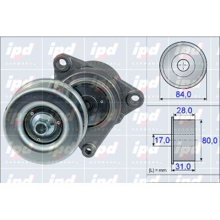 Diržo įtempiklis, V formos rumbuotas diržas IPD 15-3863