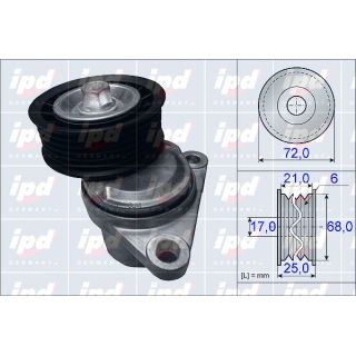 Diržo įtempiklis, V formos rumbuotas diržas IPD 15-3954