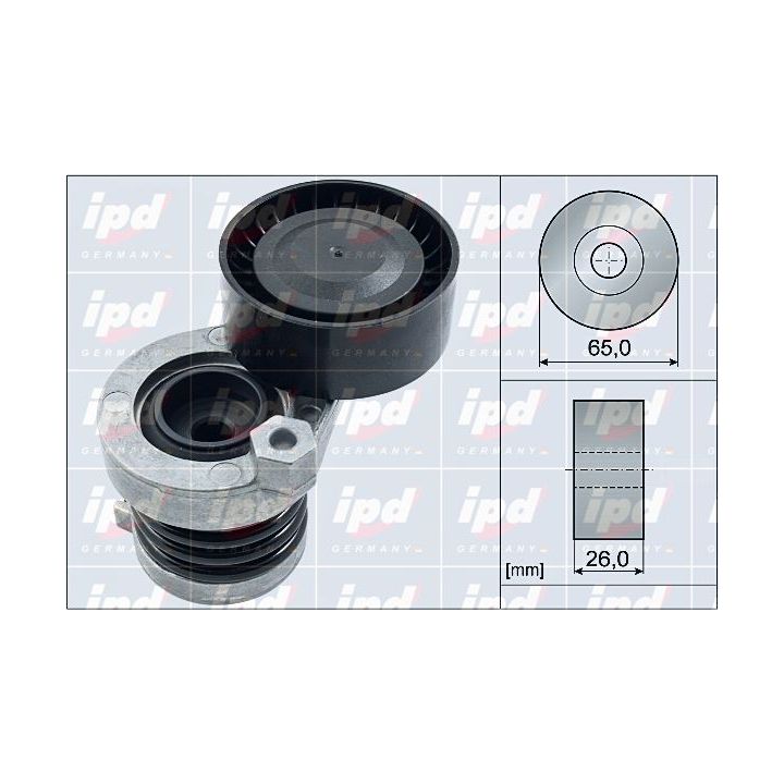 Diržo įtempiklis, V formos rumbuotas diržas IPD 15-4095