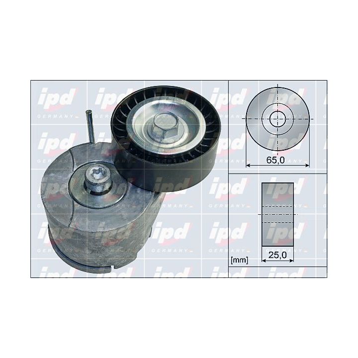 Diržo įtempiklis, V formos rumbuotas diržas IPD 15-4119