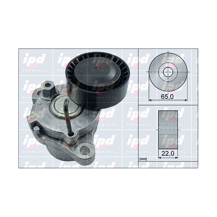 Diržo įtempiklis, V formos rumbuotas diržas IPD 15-4142
