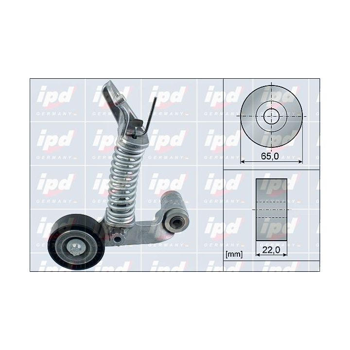 Diržo įtempiklis, V formos rumbuotas diržas IPD 15-4149