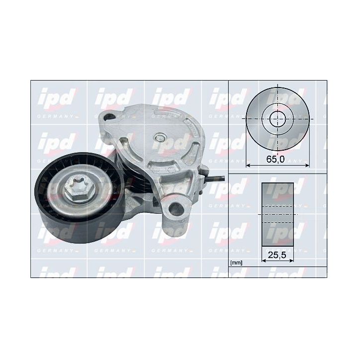 Diržo įtempiklis, V formos rumbuotas diržas IPD 15-4154