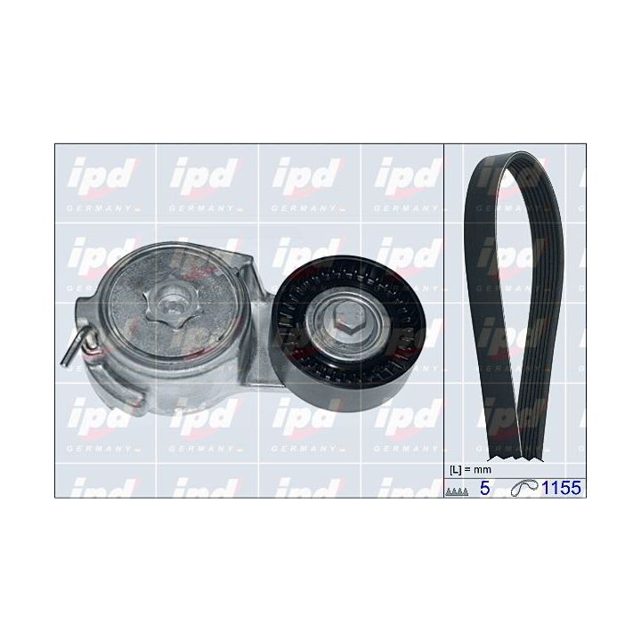 V formos rumbuotas diržas, komplektas IPD 20-1806