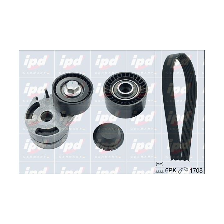 V formos rumbuotas diržas, komplektas IPD 20-1807