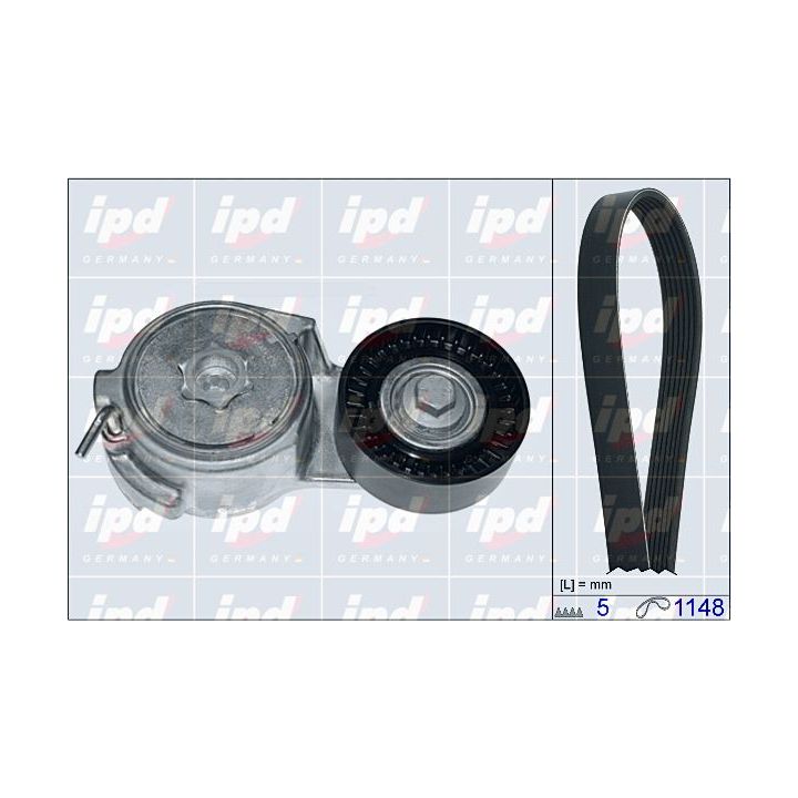 V formos rumbuotas diržas, komplektas IPD 20-1808