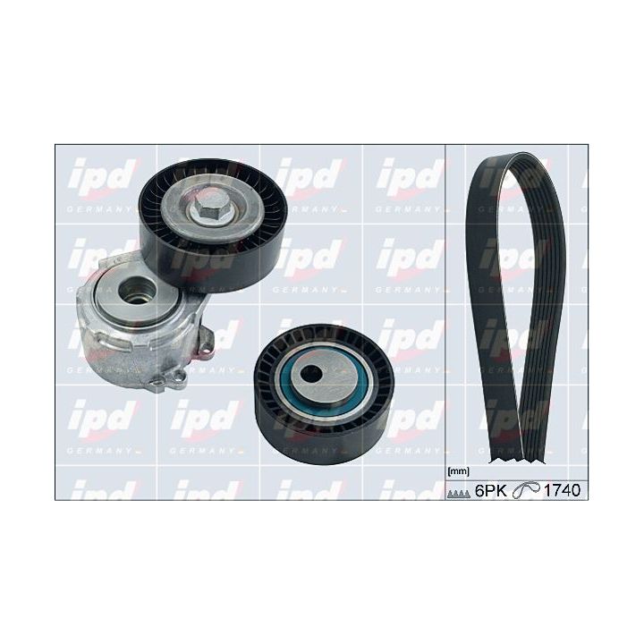 V formos rumbuotas diržas, komplektas IPD 20-1809