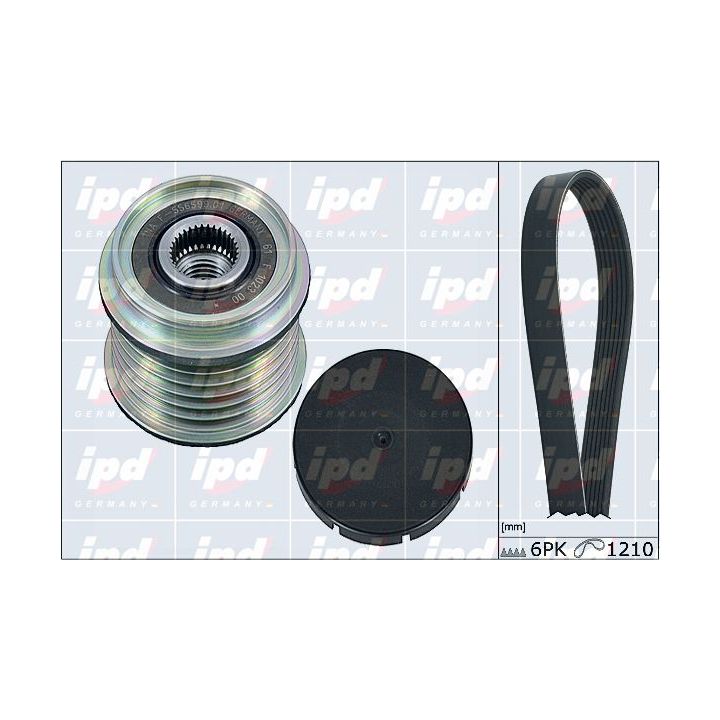 V formos rumbuotas diržas, komplektas IPD 20-1848