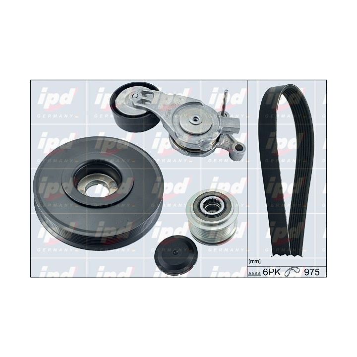 V formos rumbuotas diržas, komplektas IPD 20-1853