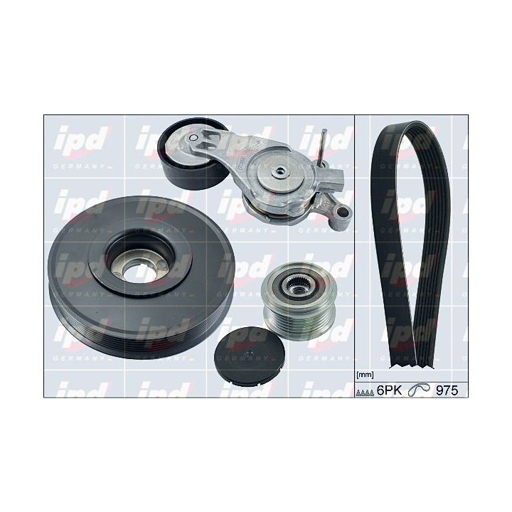 V formos rumbuotas diržas, komplektas IPD 20-1860