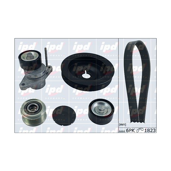 V formos rumbuotas diržas, komplektas IPD 20-1868