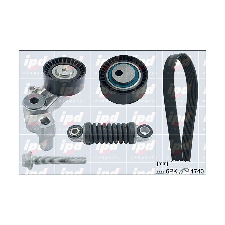 V formos rumbuotas diržas, komplektas IPD 20-1896