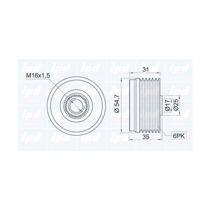 Laisvos eigos sankaba, kint. sr. generatorius IPD 12-1020