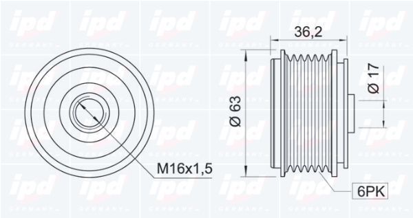 Laisvos eigos sankaba, kint. sr. generatorius IPD 15-3279