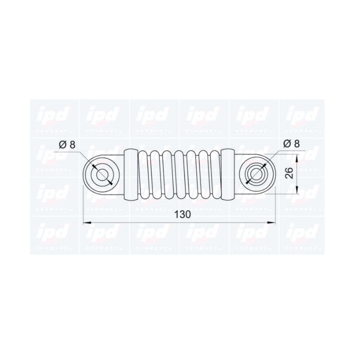 Vibracijos slopintuvas, V formos rumbuotas diržas IPD 13-0177