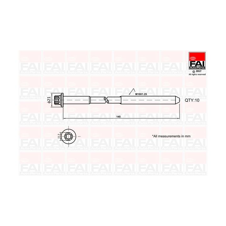 Varžtų kompl., cil. galvutės varžtai FAI AutoParts B1140