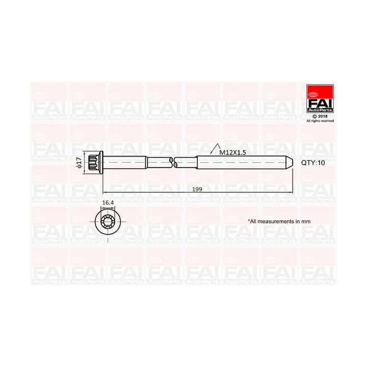 Varžtų kompl., cil. galvutės varžtai FAI AutoParts B1756