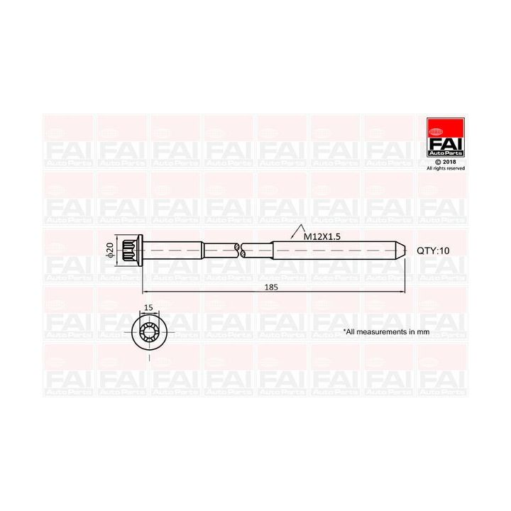 Varžtų kompl., cil. galvutės varžtai FAI AutoParts B2129