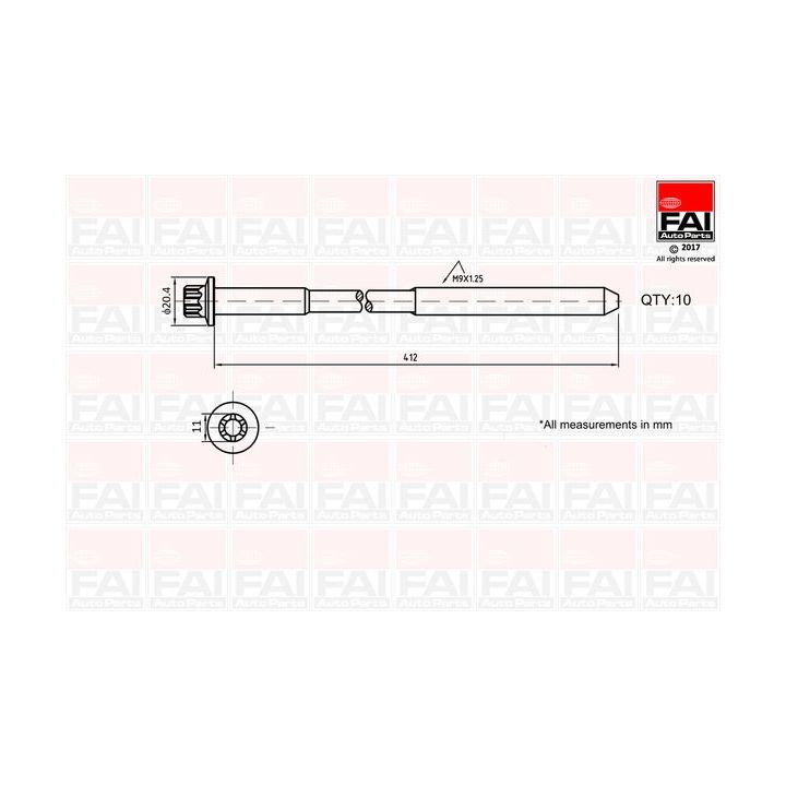 Varžtų kompl., cil. galvutės varžtai FAI AutoParts B292