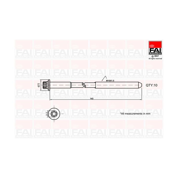 Varžtų kompl., cil. galvutės varžtai FAI AutoParts B489