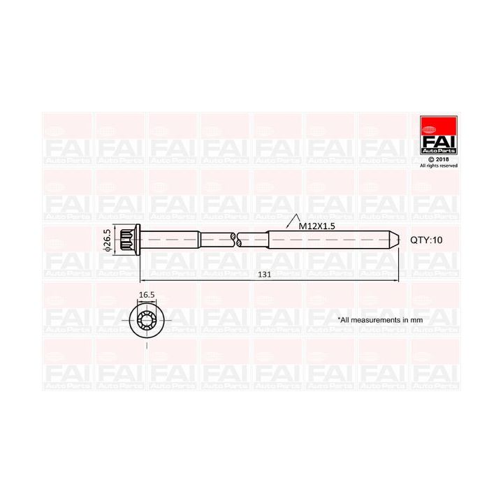 Varžtų kompl., cil. galvutės varžtai FAI AutoParts B896