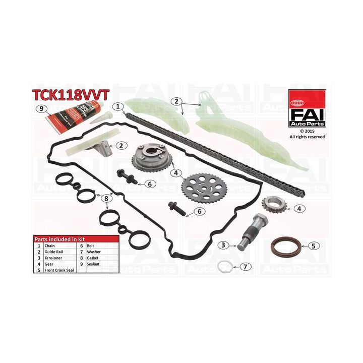 Paskirstymo grandinės komplektas FAI AutoParts TCK118VVT