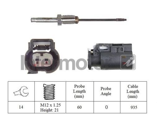 Jutiklis, išmetamųjų dujų temperatūra INTERMOTOR 27386