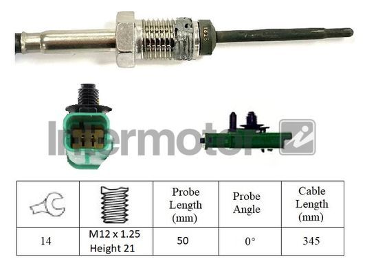 Jutiklis, išmetamųjų dujų temperatūra INTERMOTOR 27390
