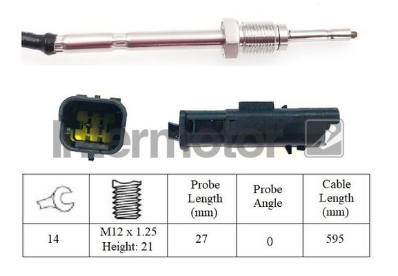 Jutiklis, išmetamųjų dujų temperatūra INTERMOTOR 27391