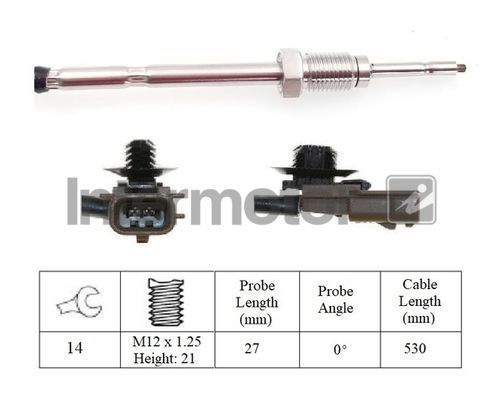 Jutiklis, išmetamųjų dujų temperatūra INTERMOTOR 27395