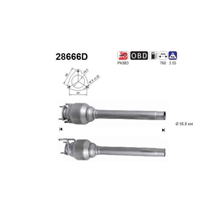 Katalizatoriaus keitiklis AS 28666D