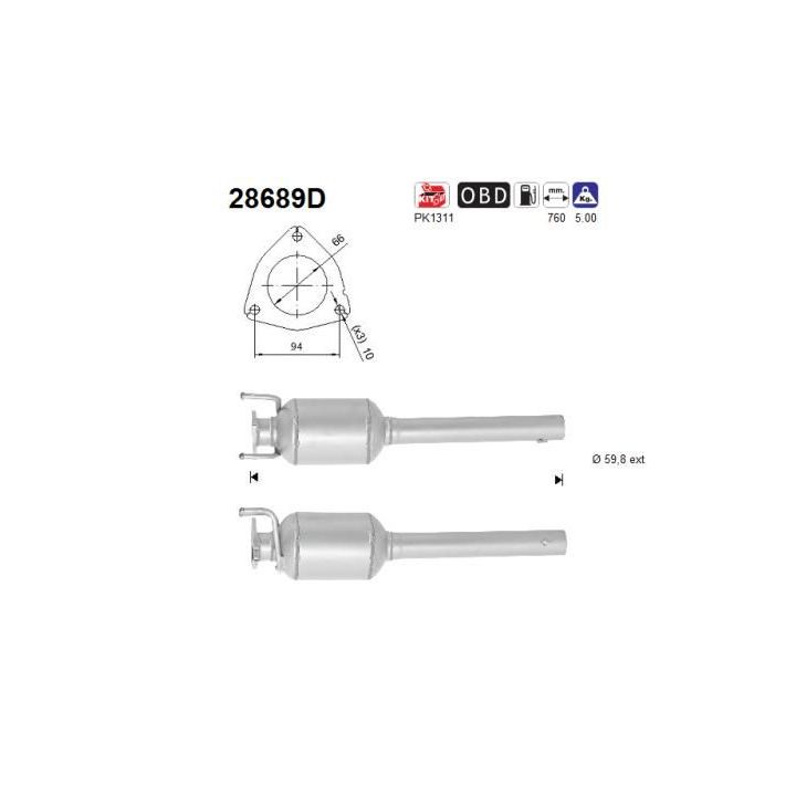 Katalizatoriaus keitiklis AS 28689D