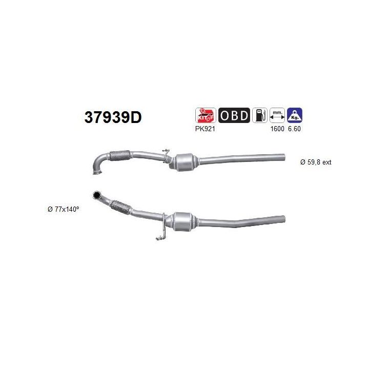 Katalizatoriaus keitiklis AS 37939D