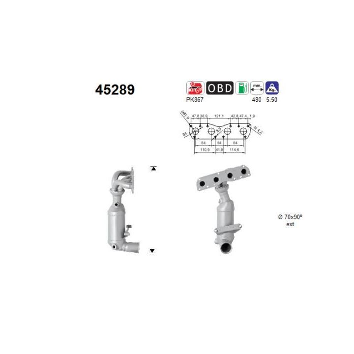 Katalizatoriaus keitiklis AS 45289