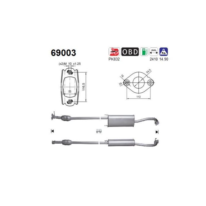 Katalizatoriaus keitiklis AS 69003