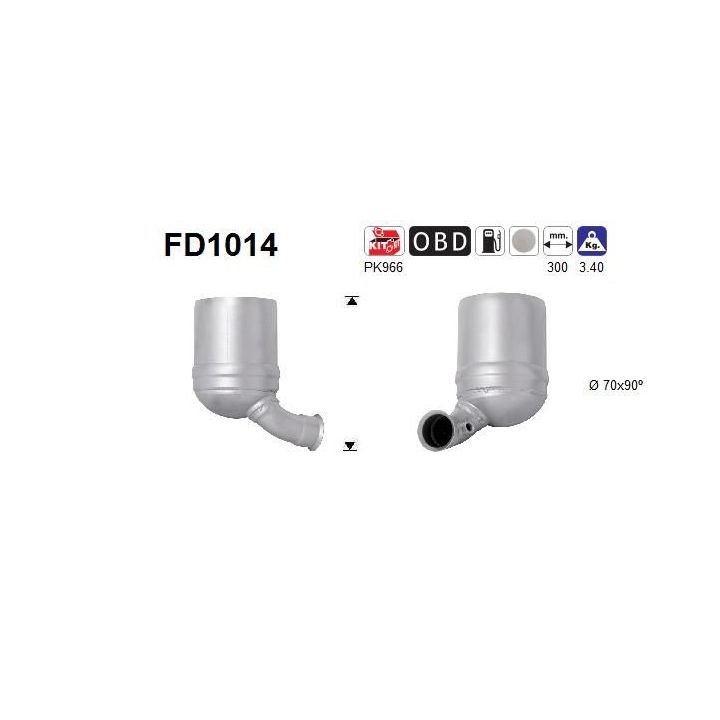 Suodžių / kietųjų dalelių filtras, išmetimo sistema AS FD1014
