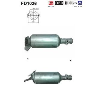 Suodžių / kietųjų dalelių filtras, išmetimo sistema AS FD1026