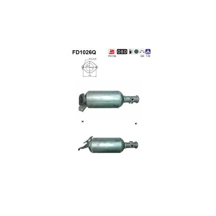 Suodžių / kietųjų dalelių filtras, išmetimo sistema AS FD1026Q