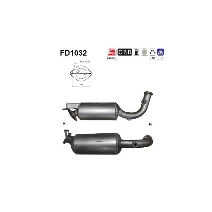 Suodžių / kietųjų dalelių filtras, išmetimo sistema AS FD1032
