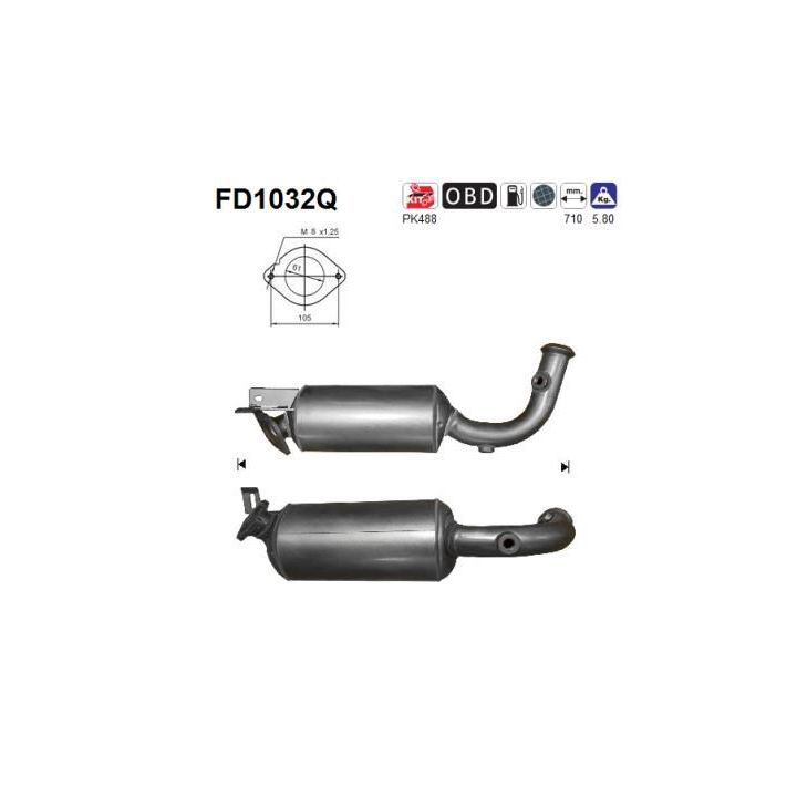 Suodžių / kietųjų dalelių filtras, išmetimo sistema AS FD1032Q
