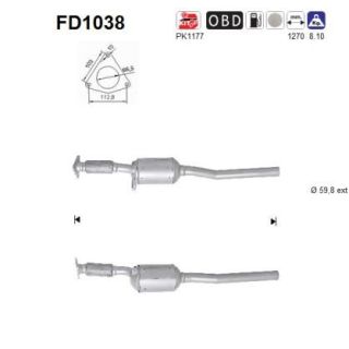 Suodžių / kietųjų dalelių filtras, išmetimo sistema AS FD1038