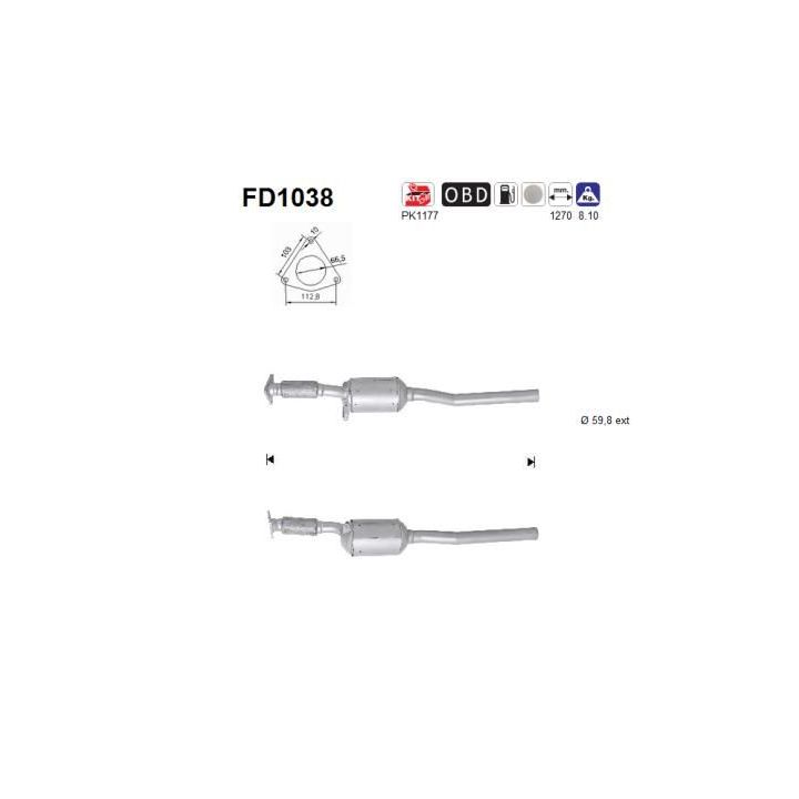 Suodžių / kietųjų dalelių filtras, išmetimo sistema AS FD1038