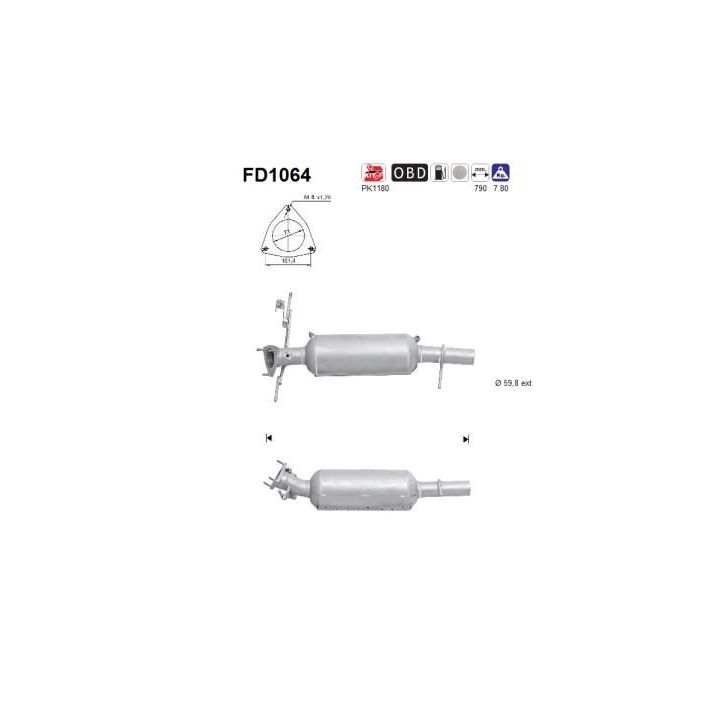Suodžių / kietųjų dalelių filtras, išmetimo sistema AS FD1064