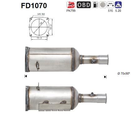 Suodžių / kietųjų dalelių filtras, išmetimo sistema AS FD1070