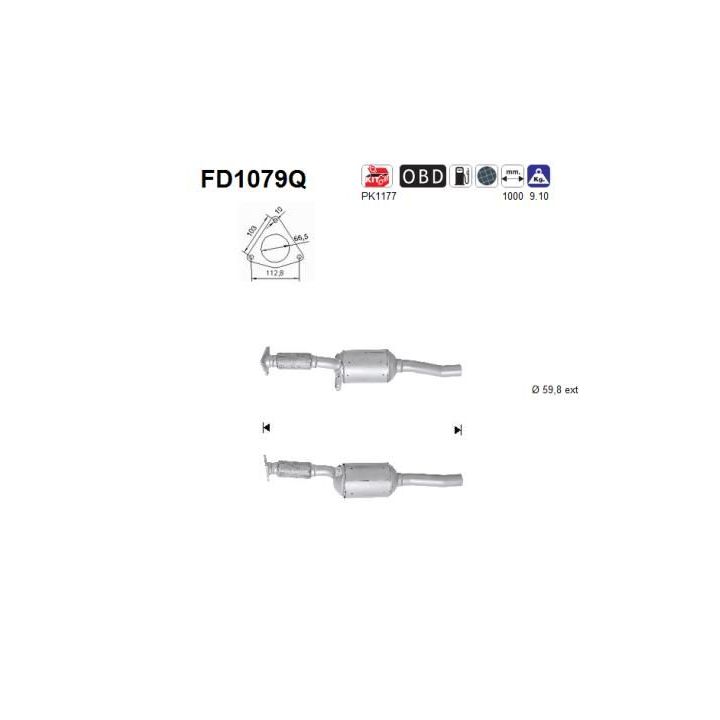 Suodžių / kietųjų dalelių filtras, išmetimo sistema AS FD1079Q