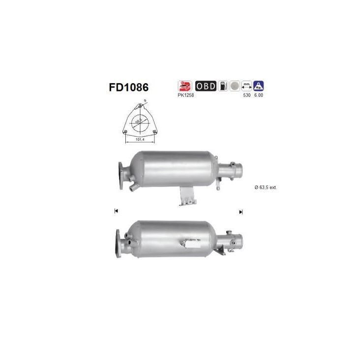 Suodžių / kietųjų dalelių filtras, išmetimo sistema AS FD1086