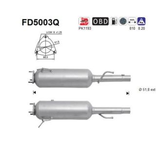 Suodžių / kietųjų dalelių filtras, išmetimo sistema AS FD5003Q