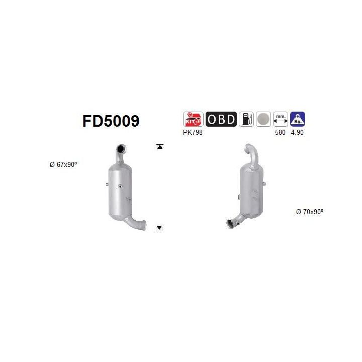 Suodžių / kietųjų dalelių filtras, išmetimo sistema AS FD5009