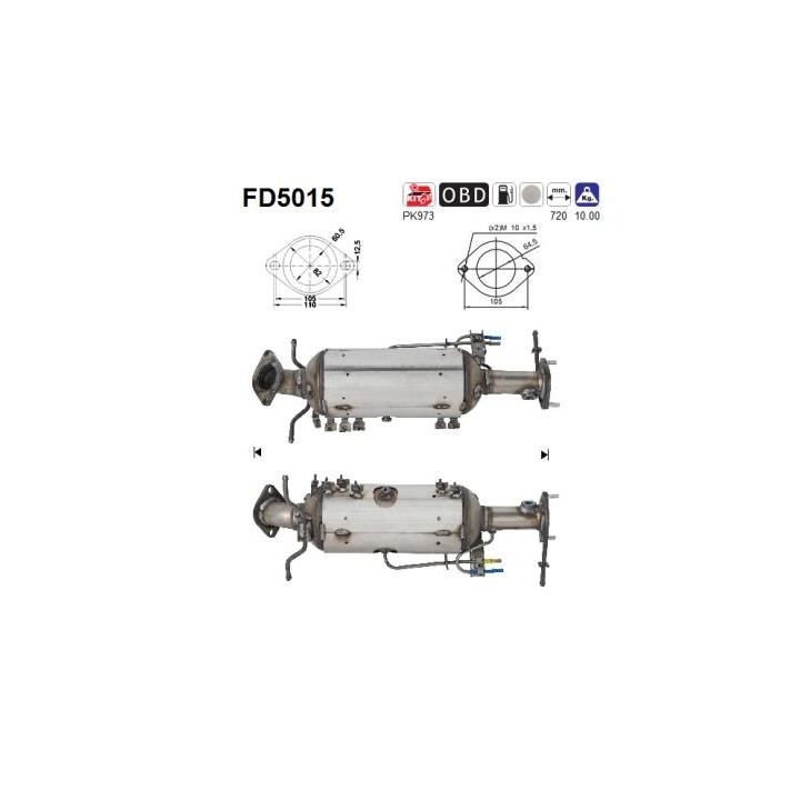 Suodžių / kietųjų dalelių filtras, išmetimo sistema AS FD5015